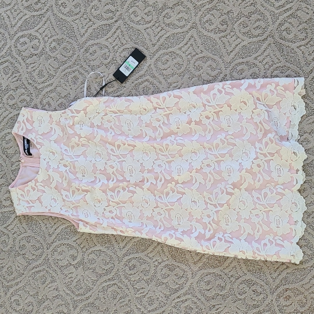 Karl Lagerfeld Light Pink Lace Overlay Dress